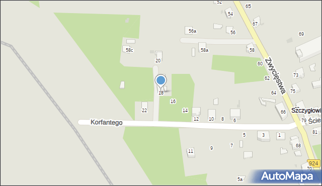 Knurów, Korfantego Wojciecha, 18, mapa Knurów