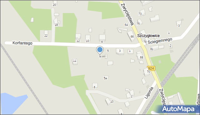 Knurów, Korfantego Wojciecha, 7, mapa Knurów