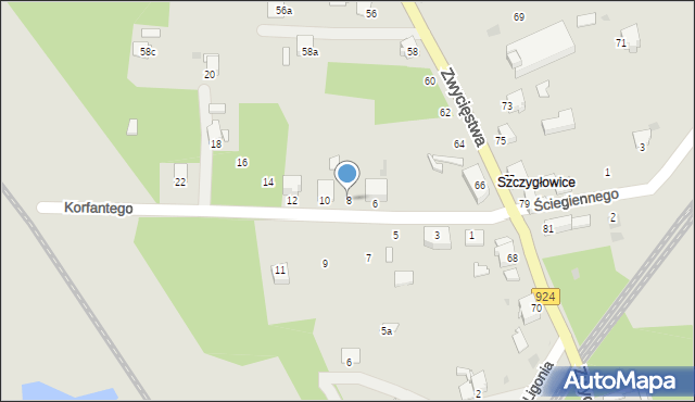 Knurów, Korfantego Wojciecha, 8, mapa Knurów