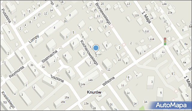 Knurów, Kochanowskiego Jana, 2, mapa Knurów