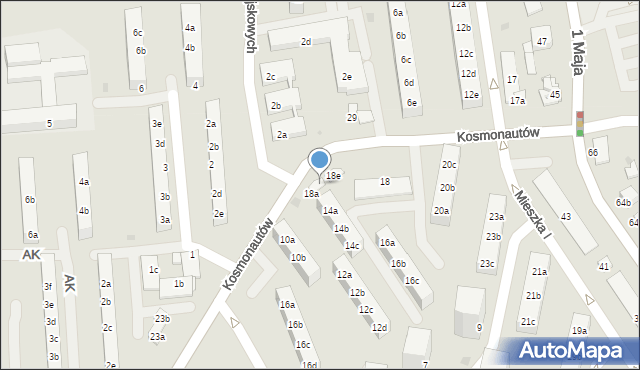 Knurów, Kosmonautów, 18c, mapa Knurów