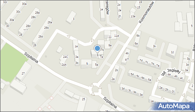 Knurów, Kosmonautów, 7, mapa Knurów
