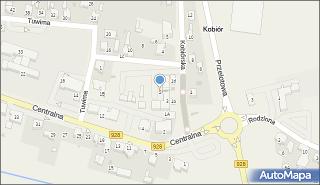 Kobiór, Kobiórska, 2, mapa Kobiór