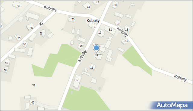 Kobułty, Kobułty, 14, mapa Kobułty