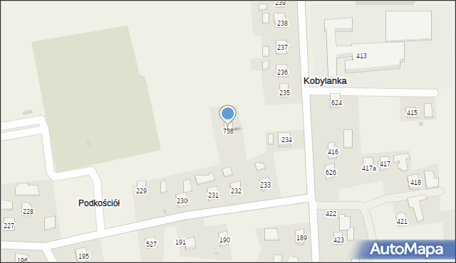 Kobylanka, Kobylanka, 736, mapa Kobylanka