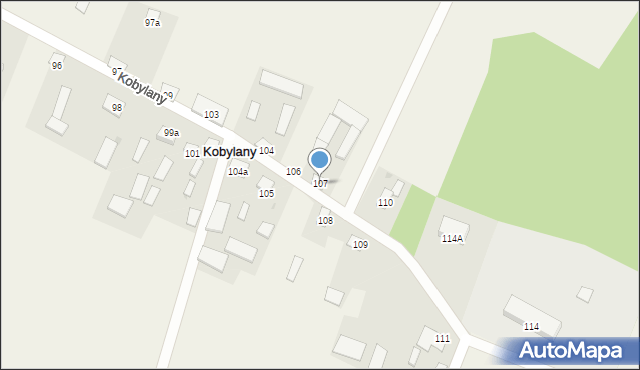 Kobylany, Kobylany, 107, mapa Kobylany