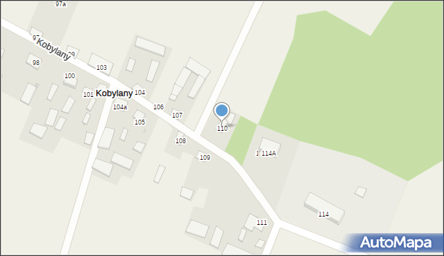 Kobylany, Kobylany, 110, mapa Kobylany