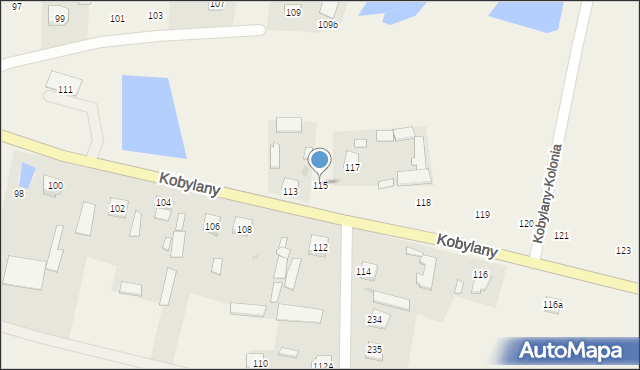 Kobylany, Kobylany, 115, mapa Kobylany