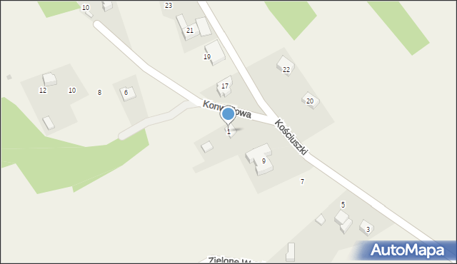 Kobylany, Konwaliowa, 1, mapa Kobylany