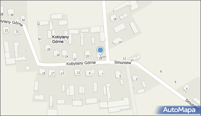 Kobylany Górne, Kobylany Górne, 18, mapa Kobylany Górne