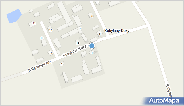Kobylany-Kozy, Kobylany-Kozy, 1, mapa Kobylany-Kozy