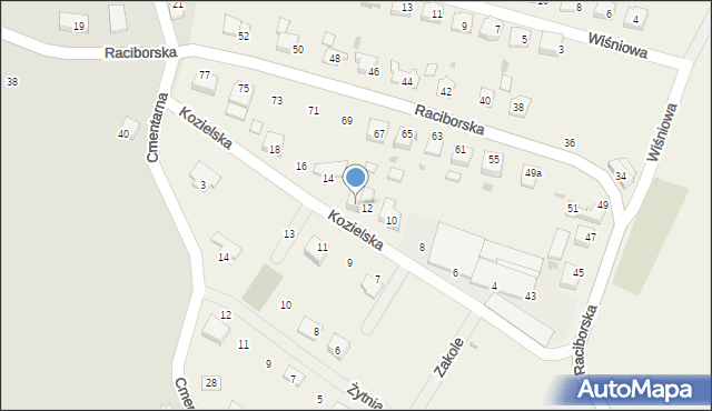 Kobylice, Kozielska, 12a, mapa Kobylice