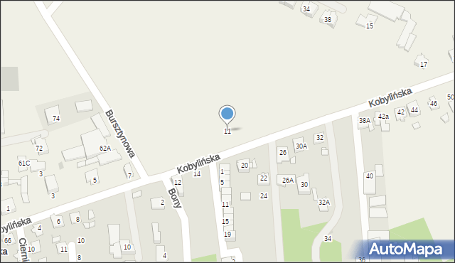 Kobylin, Kobylińska, 11, mapa Kobylin