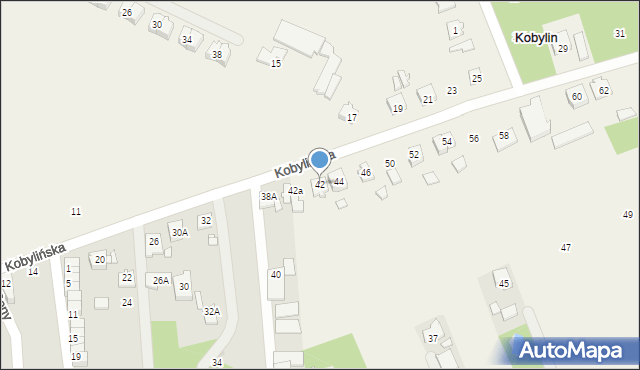 Kobylin, Kobylińska, 42, mapa Kobylin