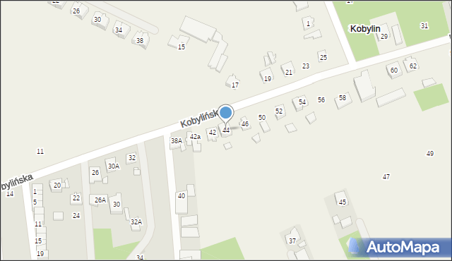 Kobylin, Kobylińska, 44, mapa Kobylin