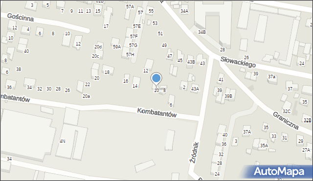 Kobyłka, Kombatantów, 10, mapa Kobyłka