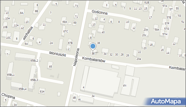 Kobyłka, Kombatantów, 36, mapa Kobyłka