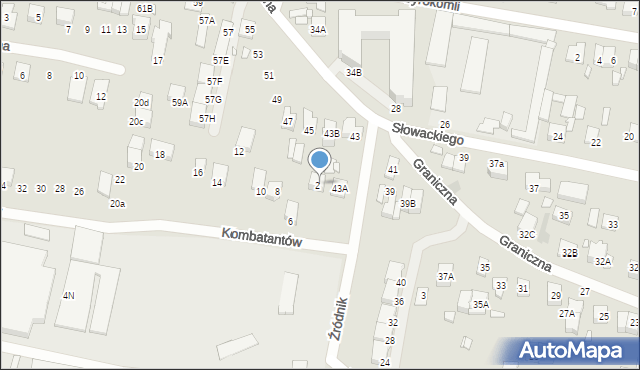 Kobyłka, Kombatantów, 4, mapa Kobyłka