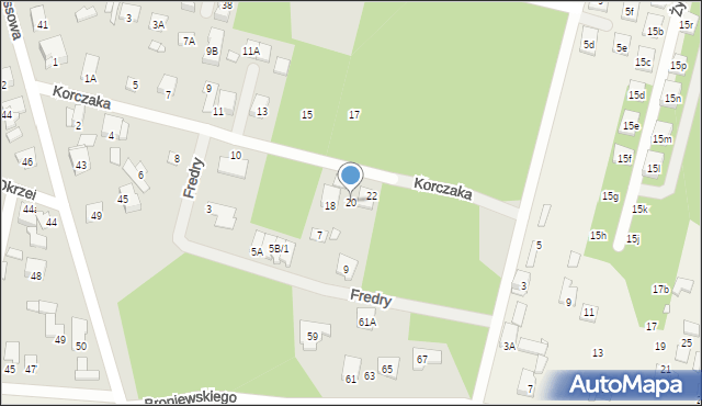 Kobyłka, Korczaka Janusza, 20, mapa Kobyłka