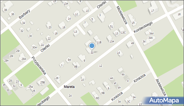 Kobyłka, Kordeckiego Augustyna, ks., 11, mapa Kobyłka