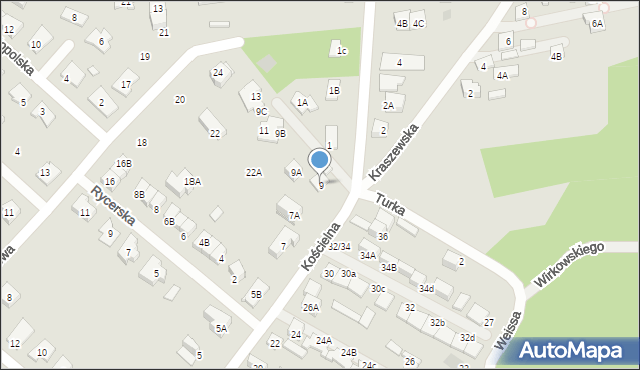 Kobyłka, Kościelna, 9, mapa Kobyłka