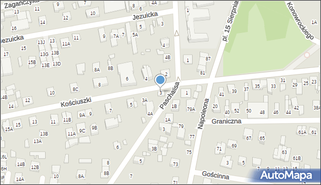 Kobyłka, Kościuszki Tadeusza, gen., 3, mapa Kobyłka