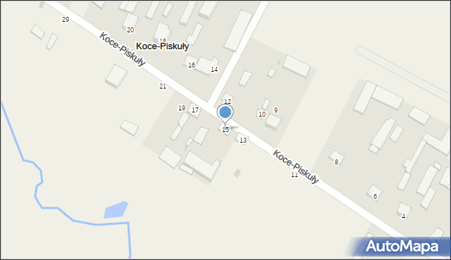 Koce-Piskuły, Koce-Piskuły, 15, mapa Koce-Piskuły