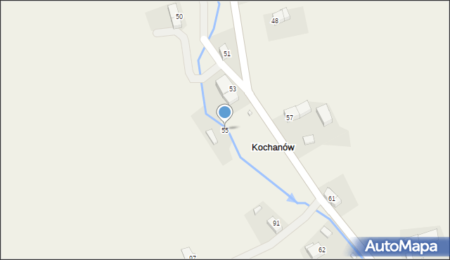 Kochanów, Kochanów, 55, mapa Kochanów