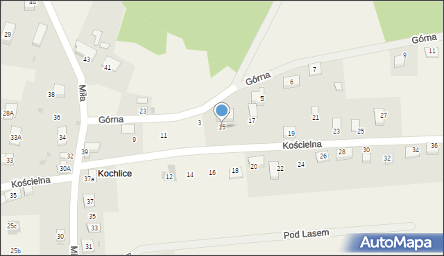 Kochlice, Kościelna, 15, mapa Kochlice