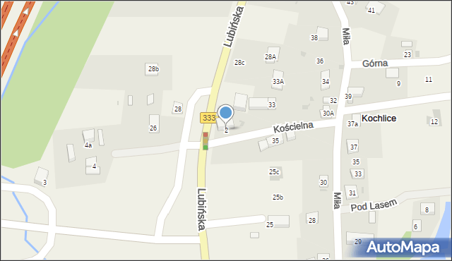 Kochlice, Kościelna, 2, mapa Kochlice