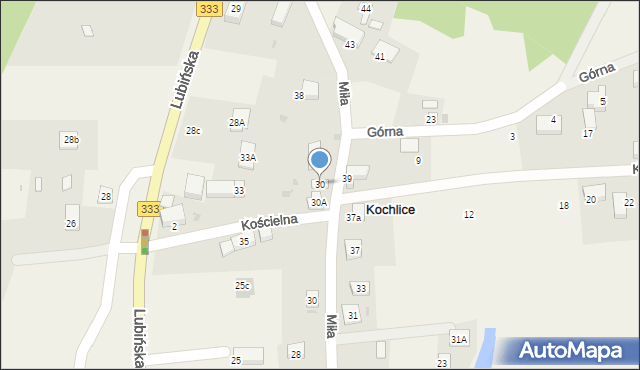 Kochlice, Kościelna, 30, mapa Kochlice