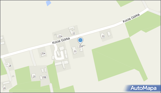 Kocia Górka, Kocia Górka, 21A, mapa Kocia Górka