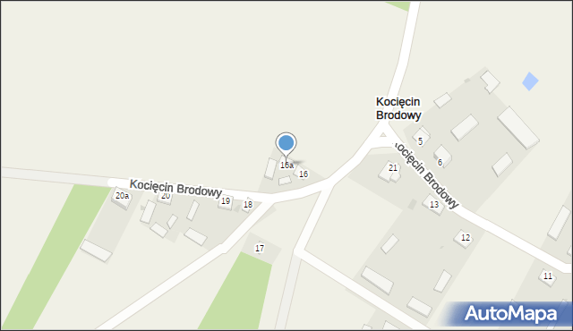 Kocięcin Brodowy, Kocięcin Brodowy, 16a, mapa Kocięcin Brodowy