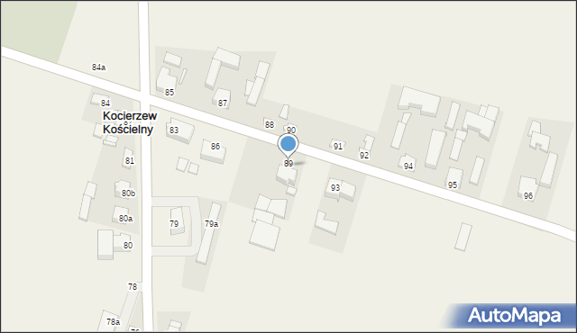 Kocierzew Południowy, Kocierzew Południowy, 89a, mapa Kocierzew Południowy