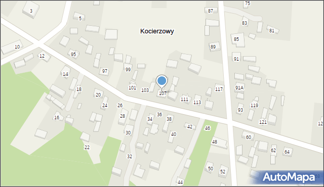 Kocierzowy, Kocierzowy, 107, mapa Kocierzowy