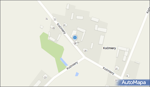 Koćmiery, Koćmiery, 18, mapa Koćmiery