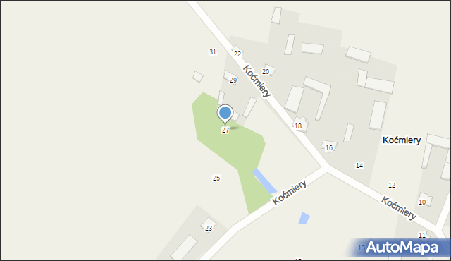 Koćmiery, Koćmiery, 27, mapa Koćmiery