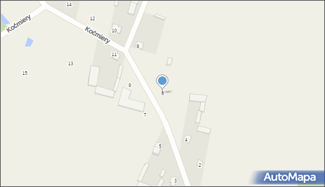 Koćmiery, Koćmiery, 6, mapa Koćmiery