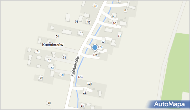 Koćmierzów, Koćmierzów, 12a, mapa Koćmierzów