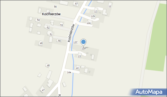 Koćmierzów, Koćmierzów, 12d, mapa Koćmierzów