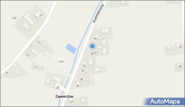 Koćmierzów, Koćmierzów, 42, mapa Koćmierzów