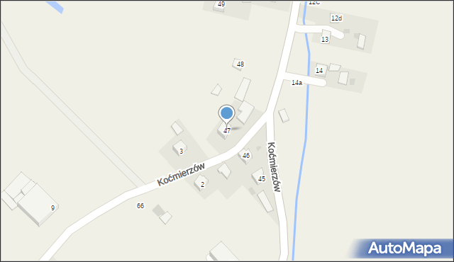 Koćmierzów, Koćmierzów, 47, mapa Koćmierzów