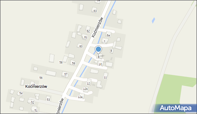 Koćmierzów, Koćmierzów, 9, mapa Koćmierzów