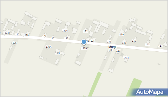 Kocudza Trzecia, Kocudza Trzecia, 133A, mapa Kocudza Trzecia