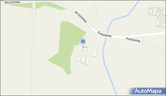 Koczała, Kościelna, 5, mapa Koczała