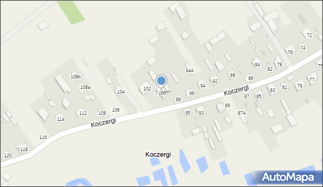 Koczergi, Koczergi, 100, mapa Koczergi