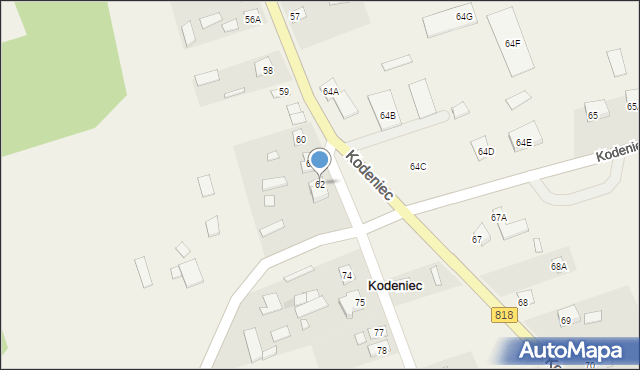 Kodeniec, Kodeniec, 62, mapa Kodeniec