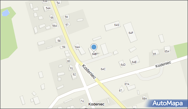 Kodeniec, Kodeniec, 64B, mapa Kodeniec