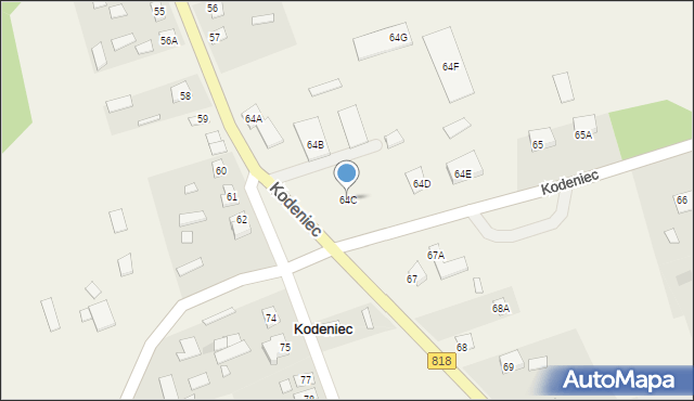 Kodeniec, Kodeniec, 64C, mapa Kodeniec