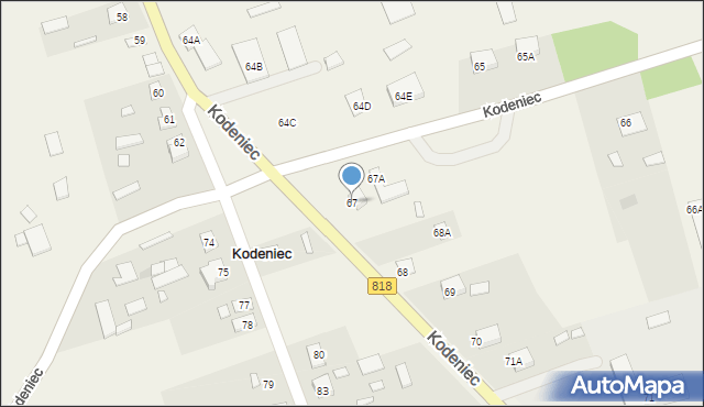 Kodeniec, Kodeniec, 67, mapa Kodeniec